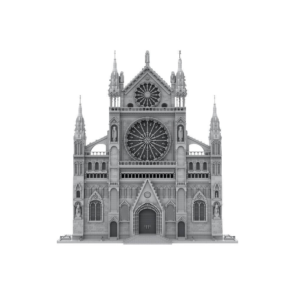 MOC-199891 Gothic Cathedral Facade Modular Building Blocks Set