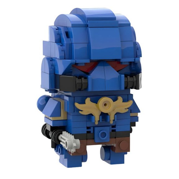 MOC-206PCS 239431 Sci-Fi Space Marine Building Blocks Set | Blue Warrior Brickheadz Figure Model