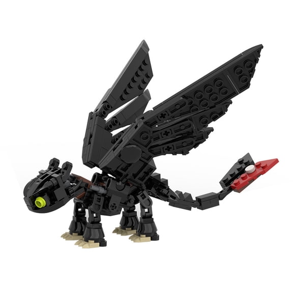 MOC-21282 How to Train Your Dragon Toothless Building Blocks Lego-Compatible Night Fury Model, Collectible Toy for Kids & Fans