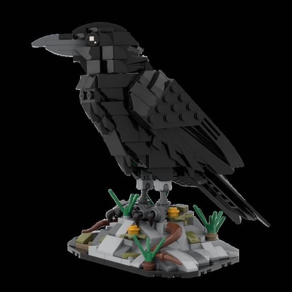 MOC-217187 Crow Animal Building Blocks, 357PCS DIY Assembly Model Kit, Educational Puzzle Bricks Toy for Kids & Adults