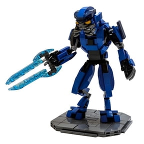 MOC-229486 Blue Sci-Fi Alien Warrior Building Blocks Set | Futuristic Soldier with Energy Sword Bricks Model