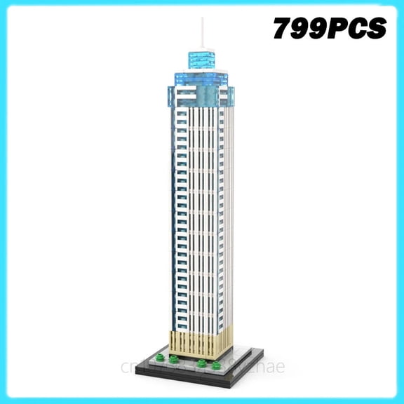 MOC-237330 De Zalmhaven Modular Building Blocks Set Zalmhaventoren Skyscraper MOC Bricks Toys 1800 Model 799pcs