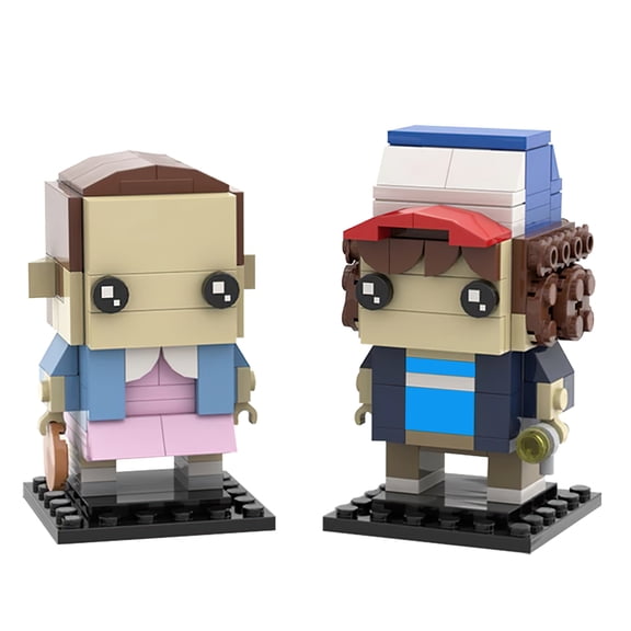 MOC-26517 Retro Drama Dual Square Character Building Block Set, 214 Pcs Mini Collectible Block Figures Desktop Display Model