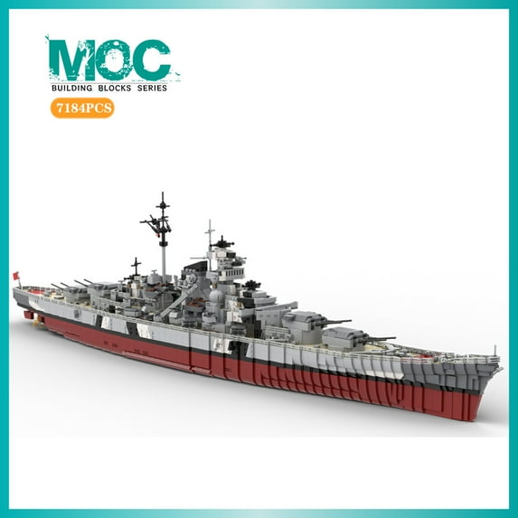 MOC-29408 Bismarck Battleship Model Building Blocks Set Warship MOC Brick Toys Gift 7164pcs