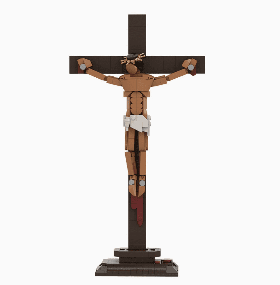 MOC 336 Jesus on The Cross Building Blocks Set, Religious Faith Collection Model, Desktop Decorative Brick Toy for Adults Collection & Gift