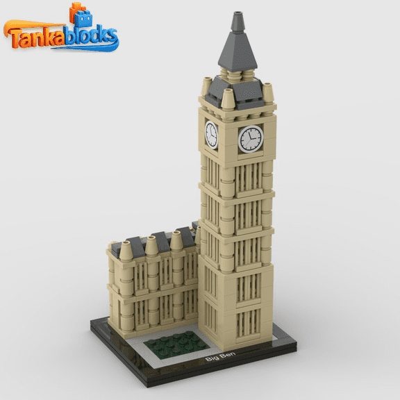 MOC-65034 Big Ben Building Blocks Set, 405pcs London Clock Tower Model Kit, Architecture Landmark Display, Perfect Gift