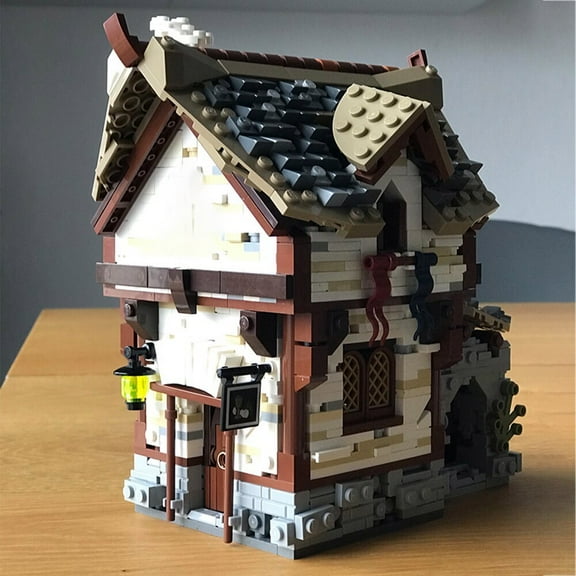 MOC-66338 Medieval Tavern Modular Building Blocks Set Architecture MOC Bricks Toys Gift
