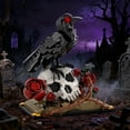 thumbnail image 1 of MOC 733PCS DIY Creative Halloween Crow Skull Flower Building Block Set Gothic Horror Skeleton Home Decor, 1 of 5