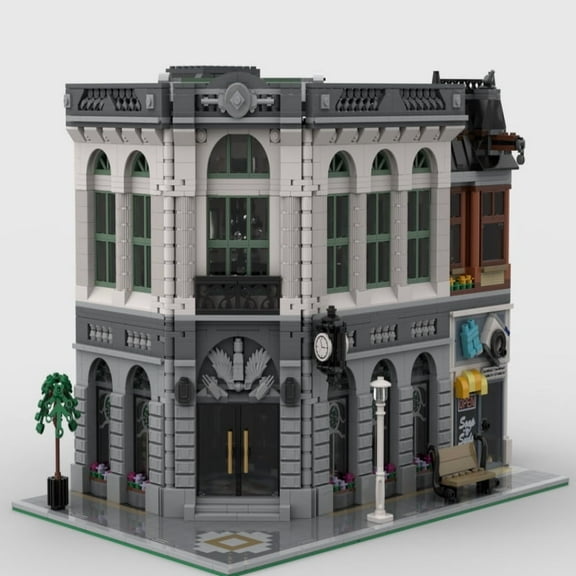MOC-75246 Brick Bank Corner Modular Building Blocks Set Street MOC Bricks Toys 3165pcs
