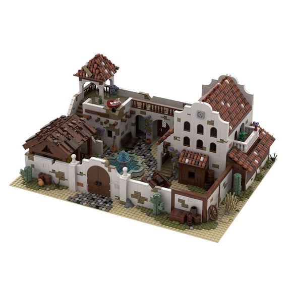 MOC-78800 Old Town Mexican Villa Modular Building Blocks Set Courtyard MOC Bricks Toys Collection Gift Kit 3583 Pcs