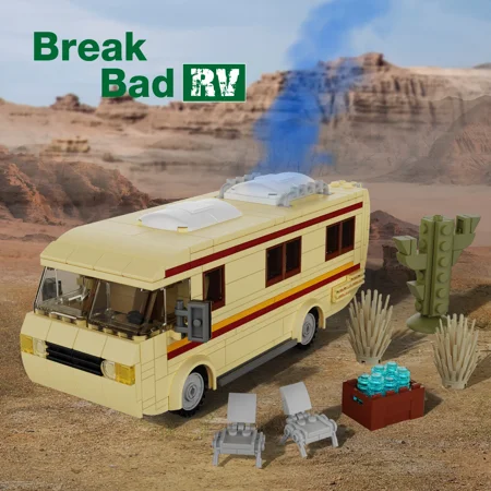 MOC Breaked Bad Car Rv Building Blocks Kit Walter White Pinkman Cooking Lab RV Vehicle Model Toys For Children Gifts