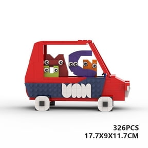 MOC Building Block Van Model, Monster Cartoon Style Mini Van Construction Set, Creative Display Toy, Small Particle Brick Model