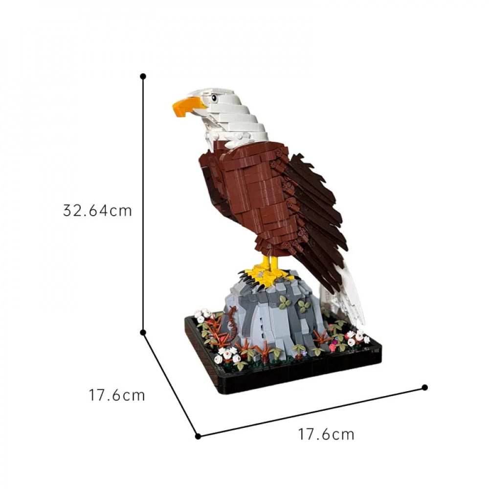 MOC Building Blocks Animal Model Iconic Bird Bald Eagle DIY Assembly ...