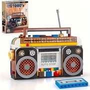 MOC Building Blocks Nostalgic Home Appliances Retro Radio Set, 544pcs Back to the 1990s Classic Boombox Model, DIY Assembly Toy, Creative Gift for Collectors