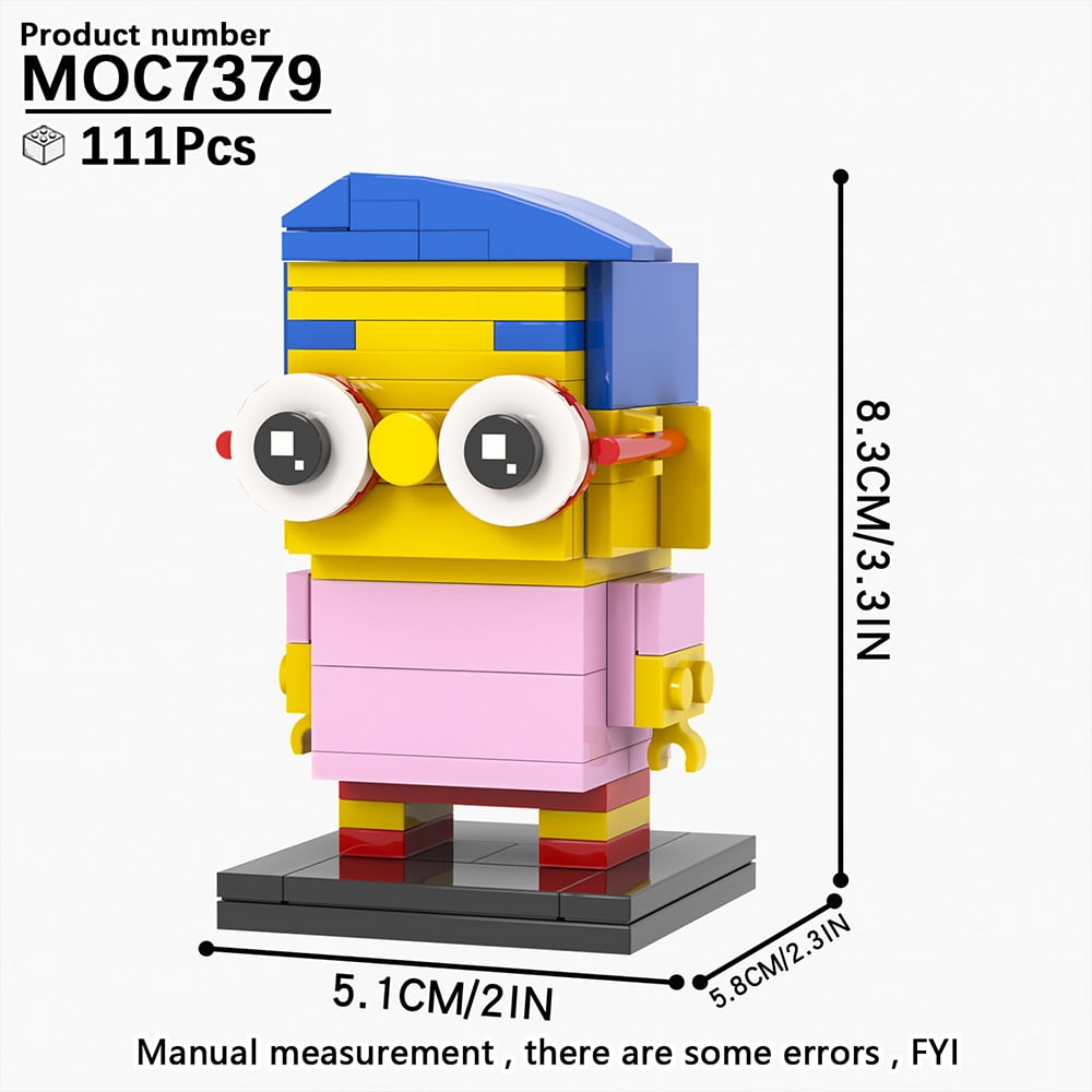 MOC Cartoon Anime Series Brickheadzed Figure Model Marge's Family Lisa ...