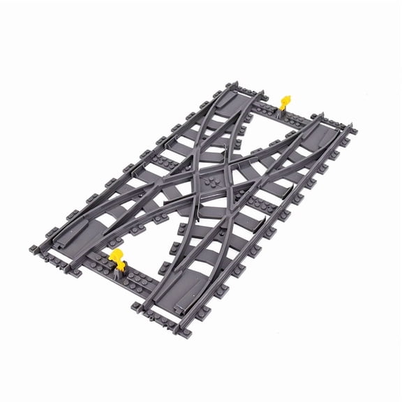 MOC City Train Rail Crossing Tracks Set Stud Gap Triple Switch Bricks Building Blocks Technical Enlighten Toys for kids