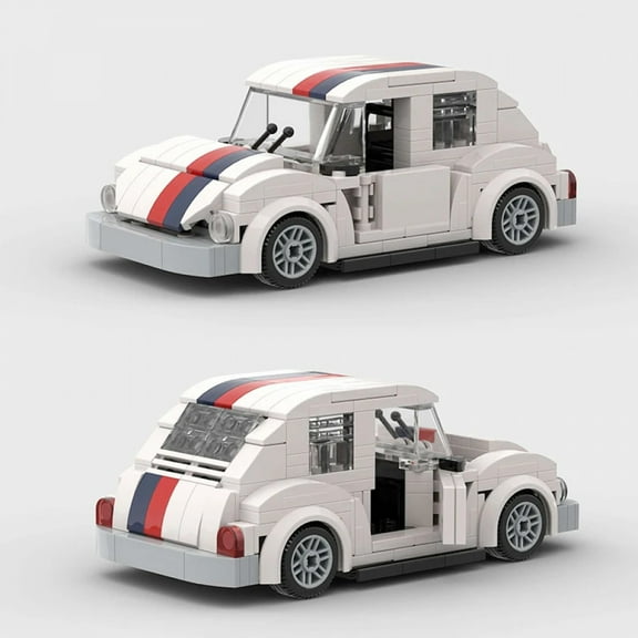MOC Classical Beetle Car City Speed Champions Super Race Sports Great Vehicle Racing Model Building Blocks Bricks Technique Toys