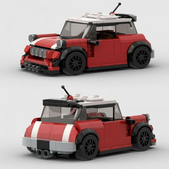 MOC Classical Car City Speed Champions Super Race Vehicle Mini Cooper Model Building Block Brick Racing Technical Christmas Gift