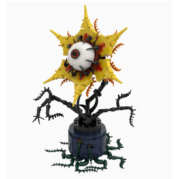 MOC Evil Eye Flower Building Block Kit (462 PCS) | Compatible with LEGO, Perfect for Halloween & Dark Aesthetic Decor