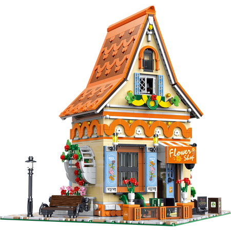 MOC Flower shop Building Set Creative Construction Building Block, Christmas Birthday Gift for Adult Kids Boys Girls 14+ 2445 PCS