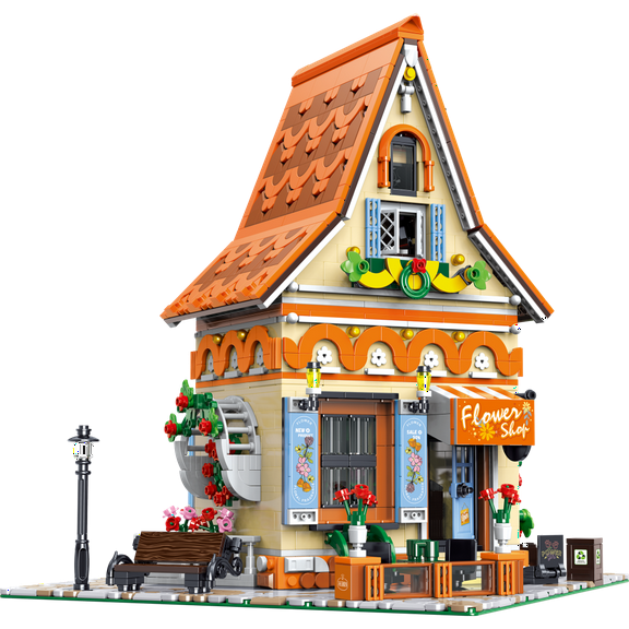 MOC Flower shop Building Set Creative Construction Building Block, Christmas Birthday Gift for Adult Kids Boys Girls 14+ 2445 PCS