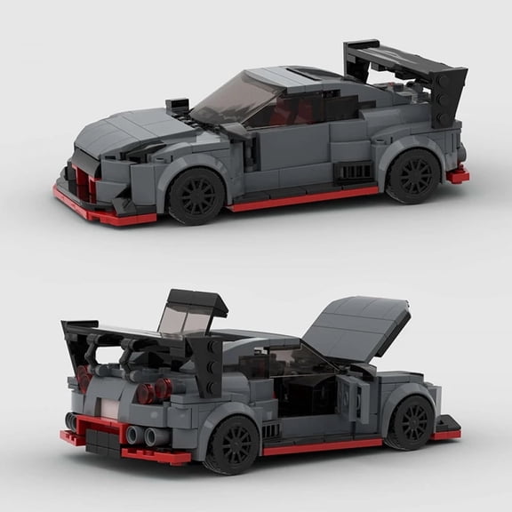 MOC GT-R R35 Famous Supercar Racing Sports Car Vehicle Speed Champion Racer Building Blocks Brick Creative Garage Toys For Boys
