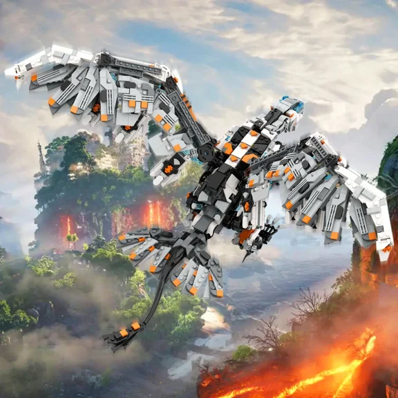 MOC Game Horizoneds Rollerback Building Blocks Set Stormbirds Monster Bricks DIY Assembled Toy Model Gift Kit 2016pcs