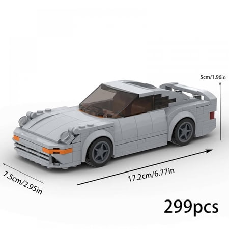 MOC Gray Speed Champions Racing Car Sports Model Garage Sets Building Blocks Famous Racers City Vehicle Technique DIY Bricks Toys-299PCS