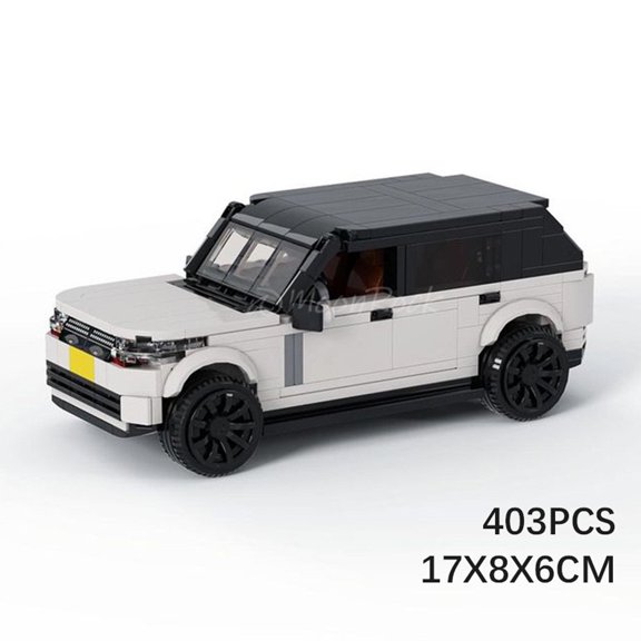 MOC Land Rover Range Rover Luxury SUV Building Kit (403 Pcs), Premium 8-Stud Off-Road Model for Bookshelf Display, Desk Decor and Creative Free Building Projects