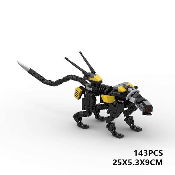 MOC Mechanical Beast Creature Building Blocks Model, DIY Assembled Sci-Fi Robot Construction Brick Kit