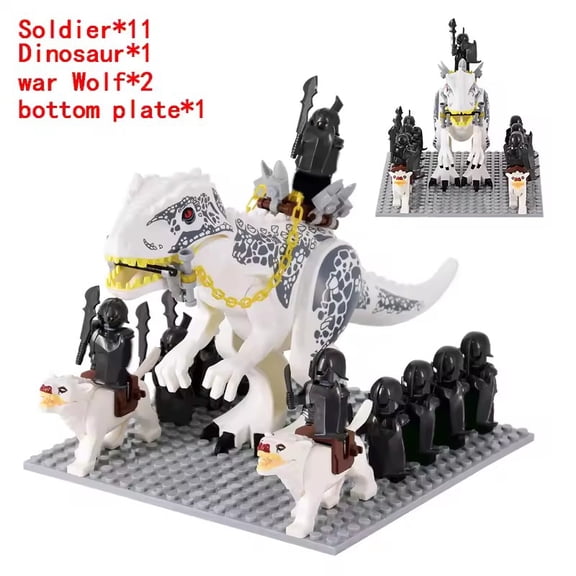 MOC Medieval Wolf Mammoth lotr Figures Knights Orcs War Elephant Mount Chariot Model Building Blocks Bricks toy for kids Gifts