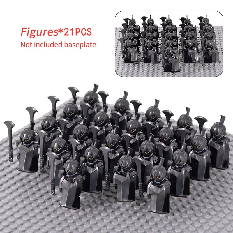 MOC Medieval lotr Figures Orc Soldiers Raider Vargr Wolf Elephant Mount Knights Building Blocks Bricks Toys for children gifts