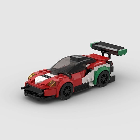 MOC | Micro Brick Red Race Car DIY Build Kit for Kids