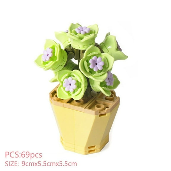 MOC NON LEGO Flower Bouquet Succulents Construction Block Set Brick Toy For Child  Girl Mini Building Blocks DIY Decro  Brickhead
