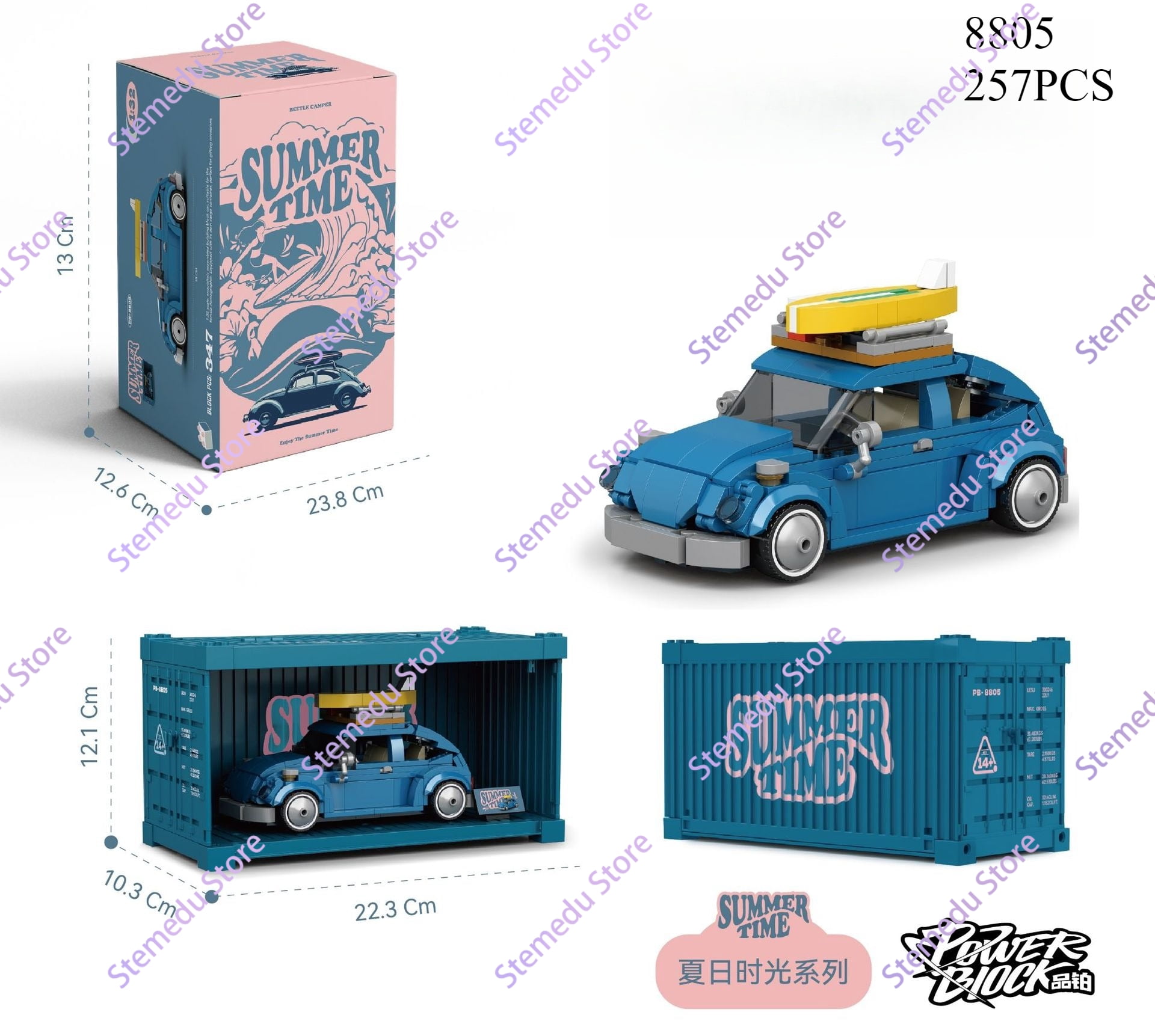 MOC PB8801-8849 Technical Speed Champion MX5 Racing Car Model Camper ...