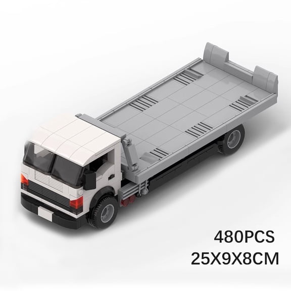 MOC Rescue Flatbed Tow Truck 480pcs Speed Series Building Blocks Set, Creative Bricks Toy for Birthday Gifts & Custom MOCs