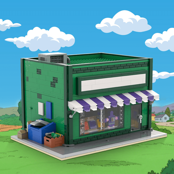 MOC Simpsons Springfield Baseball Card Shop Building blocks Set 223229 Assembly Bricks Toy Collection Gift 1229pcs