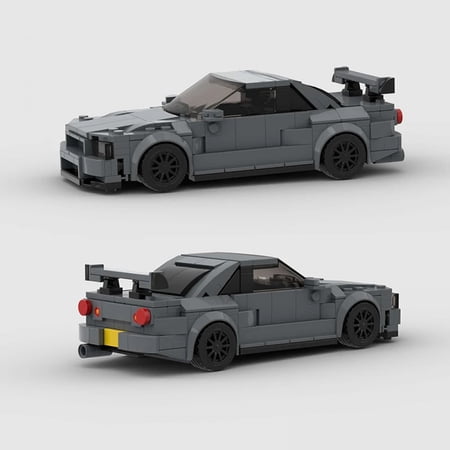 MOC Skyline GT-R R34 Technical Speed Champions Race Car Building Blocks Educational Bricks Toy Boys Birthday Gifts For Children