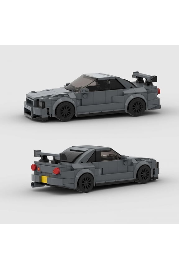 MOC Skyline GT-R R34 Technical Speed Champions Race Car Building Blocks Educational Bricks Toy Boys Birthday Gifts For Children