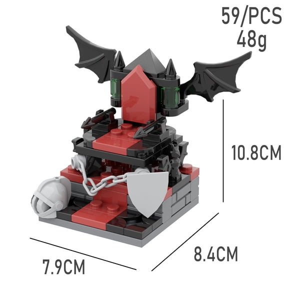 MOC Small Building Blocks Black Hawk Sofa – Medieval Throne Scene, Pre-Assembled Creative Desktop Ornament (1 Piece)