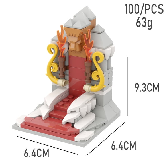 MOC Small Building Blocks Black Hawk Sofa – Medieval Throne Scene, Pre-Assembled Creative Desktop Ornament (1 Piece)