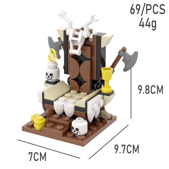 MOC Small Building Blocks Black Hawk Sofa – Medieval Throne Scene, Pre-Assembled Creative Desktop Ornament (1 Piece)