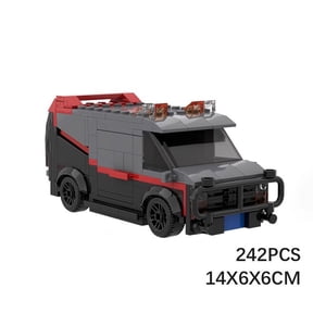 MOC Tactical Van Building Blocks Model, DIY Assembled Armored Cargo Vehicle Construction Brick Kit