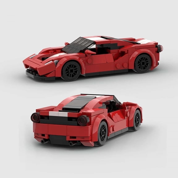 MOC Technical 488 Racing Sports Car Vehicle Speed Champion Racer Building Blocks Brick Sets Supercar Creative Garage Toys Boys