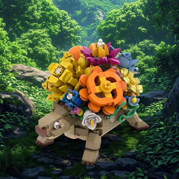 MOC Turtle Planter Building Block Set Major Compatible DIY Flower Pot for Succulents & Home Decor