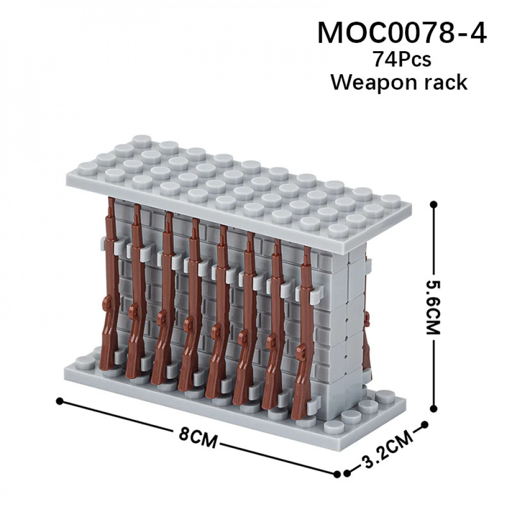 MOC Weapon Rack Bricks WW2 Gun War Military Sniper Rifle Compatible ...