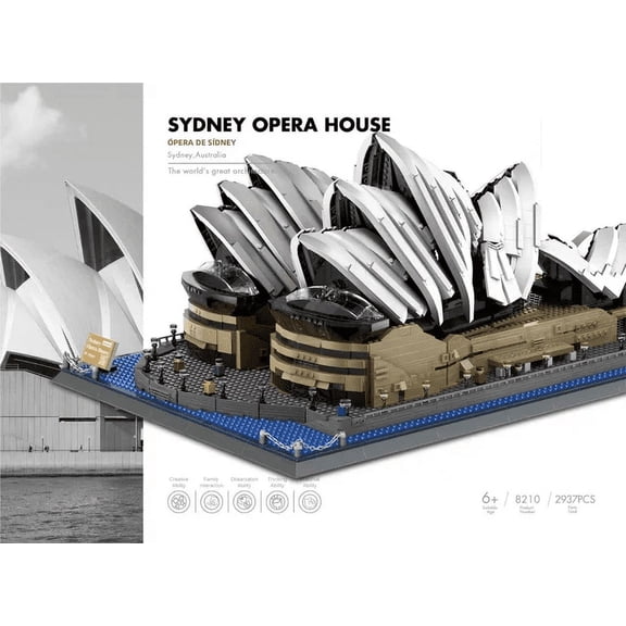 MOC World Famous Architecture Edifice Opera House Building Blocks Villa Savoye Bridge Tower Toy Children Birthday Christmas Gift