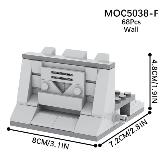MOC5038 Military War Space Series Fortress Base Battery Gate Wall Radar Street View Building Block Toys For Children Gift Friend
