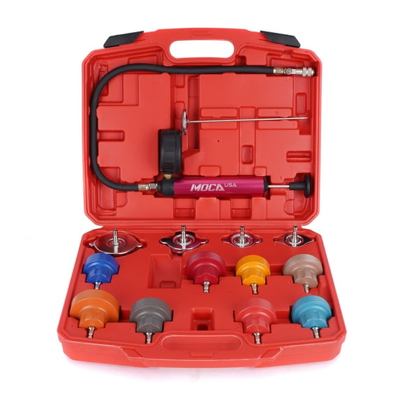 MOCA AUTOPARTS 14PCS Radiator Pump Pressure Leak Tester Kit Vacuum Pressure Cooling System Tester