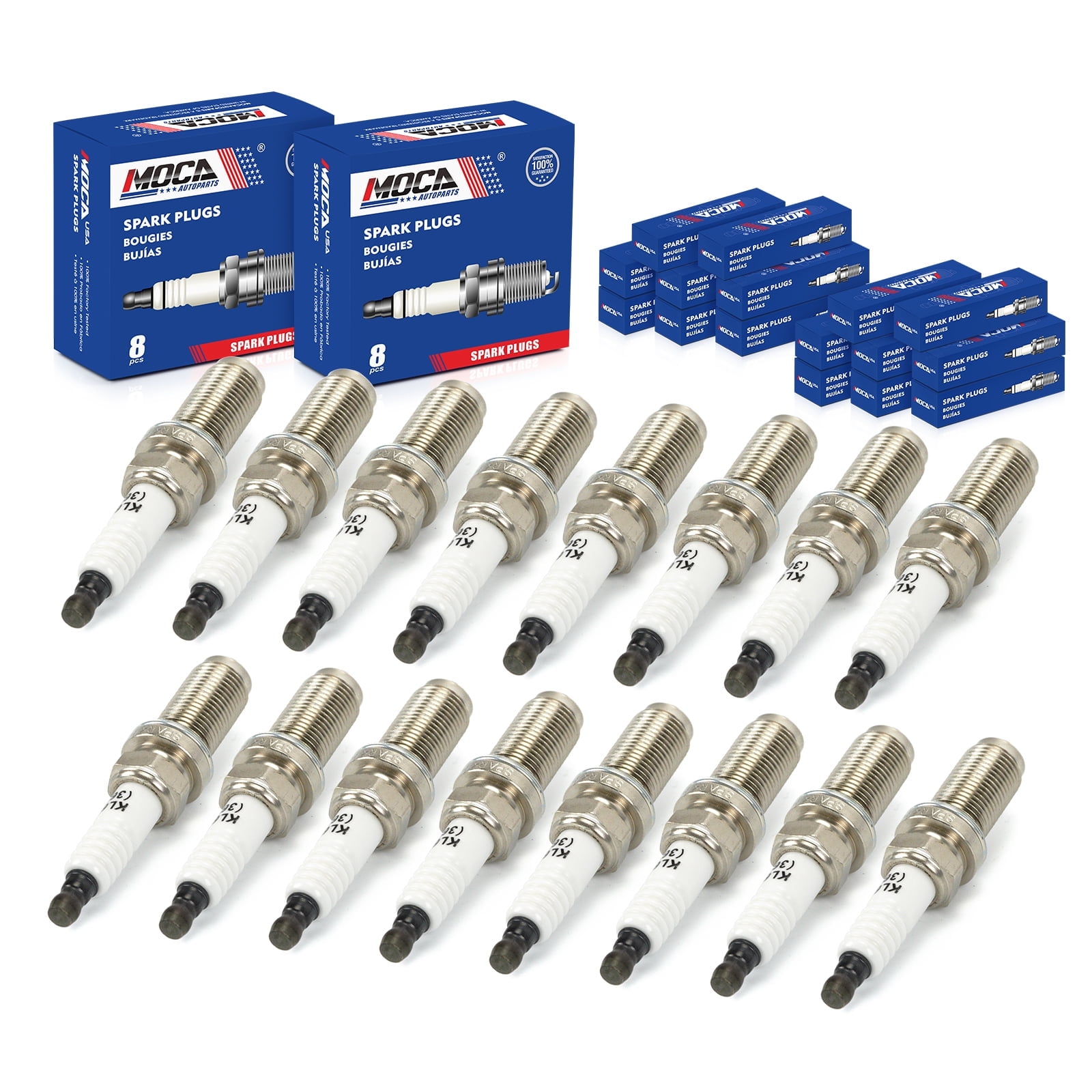MOCA AUTOPARTS 16PCS Spark Plugs Fit for 2009-2023 Chrysler 300 5.7L & 2008-2010 Dodge Ram 1500 4.7L & 2011-2018 Ram 2500 5.7L